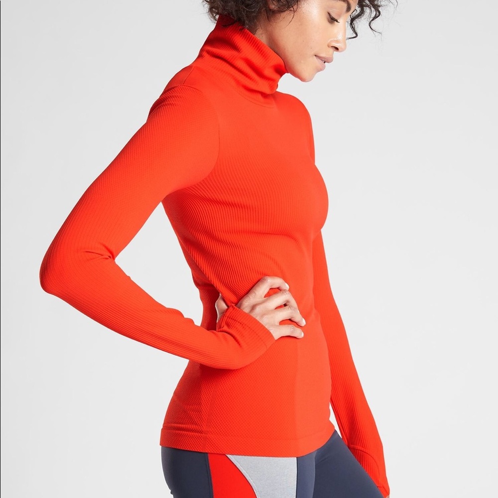 NWT Athleta Flurry Base Layer Turtleneck Torch Red - Picture 2 of 12